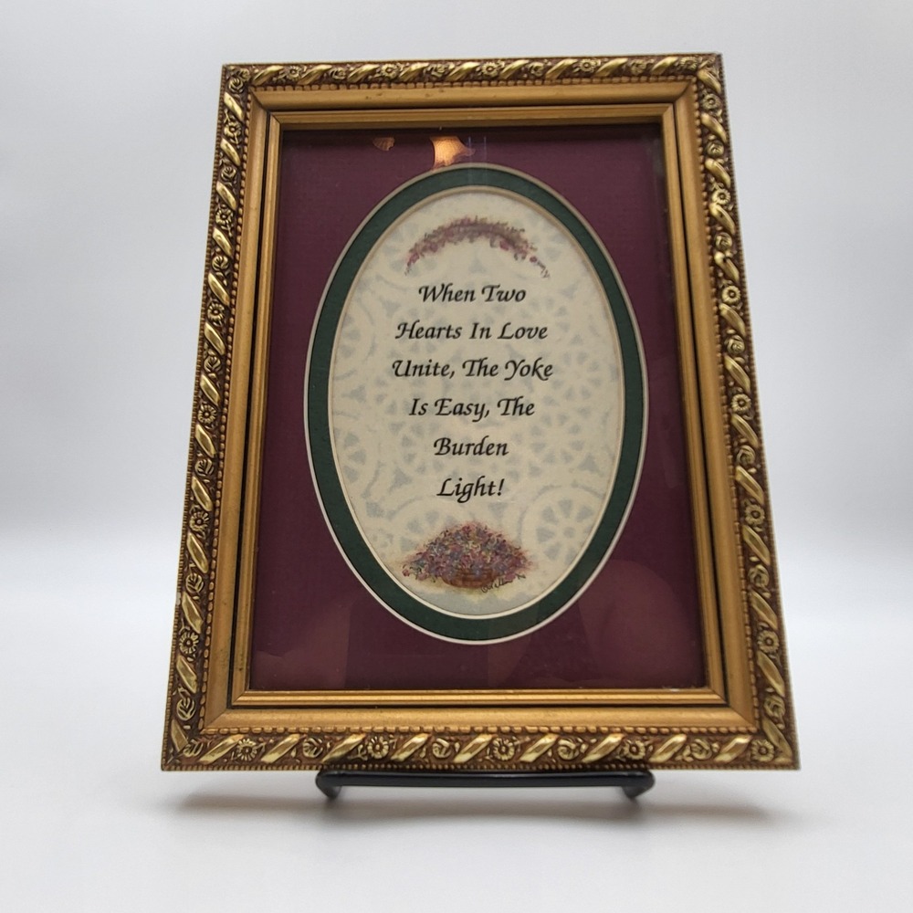 Vintage Keepsake Kreations Lillian Hatten Marriage Love Plaque 90s Cottagecore